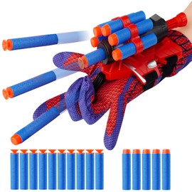 Spider Shooter Boys Girls Toy - 2023 Upgraded Web Shooters for Kids Super Hero Toys with Spider Gloves Launcher Wrist Toys Set 2 Kinds Soft Bullets for Boy Girl Age 3-14 Gifts Toys