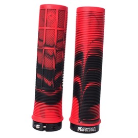 ａ aternee 2X Bike Handlebar Grips Bicycle Handle Bar Grip Supplies Nonslip Comfortable Cycling Bar Cover Replacement for Adults Bike, Black and Red