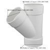 3" PVC 45 Degree Wye DWV Sanitary Y-TEE Street for