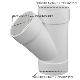 3" PVC 45 Degree Wye DWV Sanitary Y-TEE Street for Drain Waste and Vent PVC Pipe Fittings Connect Coupling Adapter white (3 Inches)