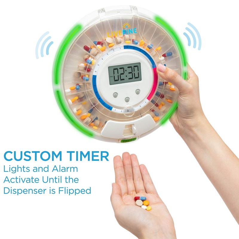 Live Fine Automatic Pill Dispenser with 28-Day Electronic Medication Organizer,