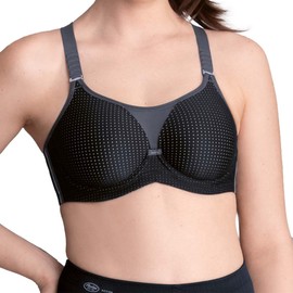 Anita - Performance WireX Women's Sports Bra - High Support, black/charcoal