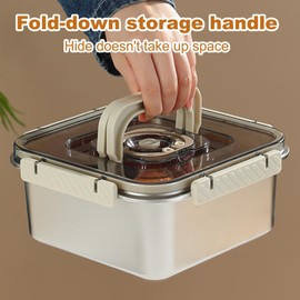 LANGMINGDE Stainless Steel Food Container with Lid, Meal Prep Container Lunch Box with Handle Date Tracker for Travel, Party, Leftovers, Dishwasher Safe Oven/Freezer Safe Except Lid, 44oz/1300ml(M)