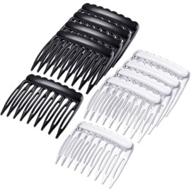eBoot 24 Pieces Small Hair Combs Side Combs Plastic French Teeth for Women accessories Bridal Wedding Veil Comb for fine hair, Black and Clear