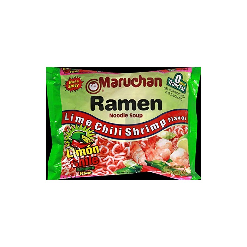 MARUCHAN LIME CHILI SHRIMP DRY RAMEN NOODLE SOUP MX PLASTIC