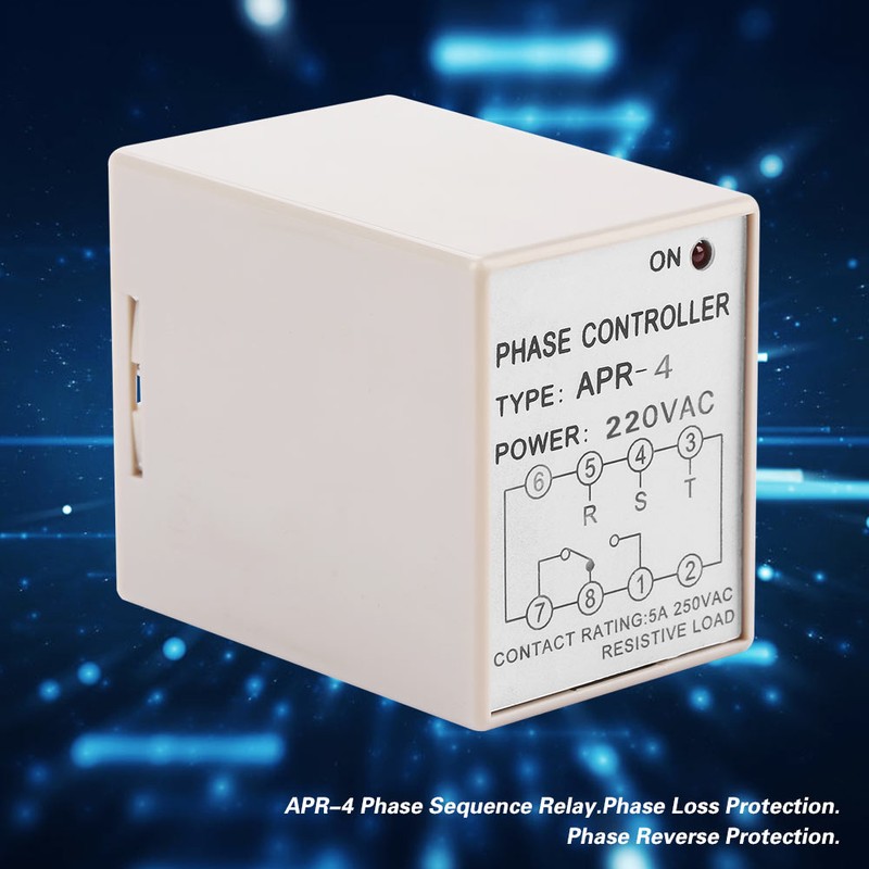 APR-4 Phase Loss Reverse Protection Relay Phase Sequence Controller 10A