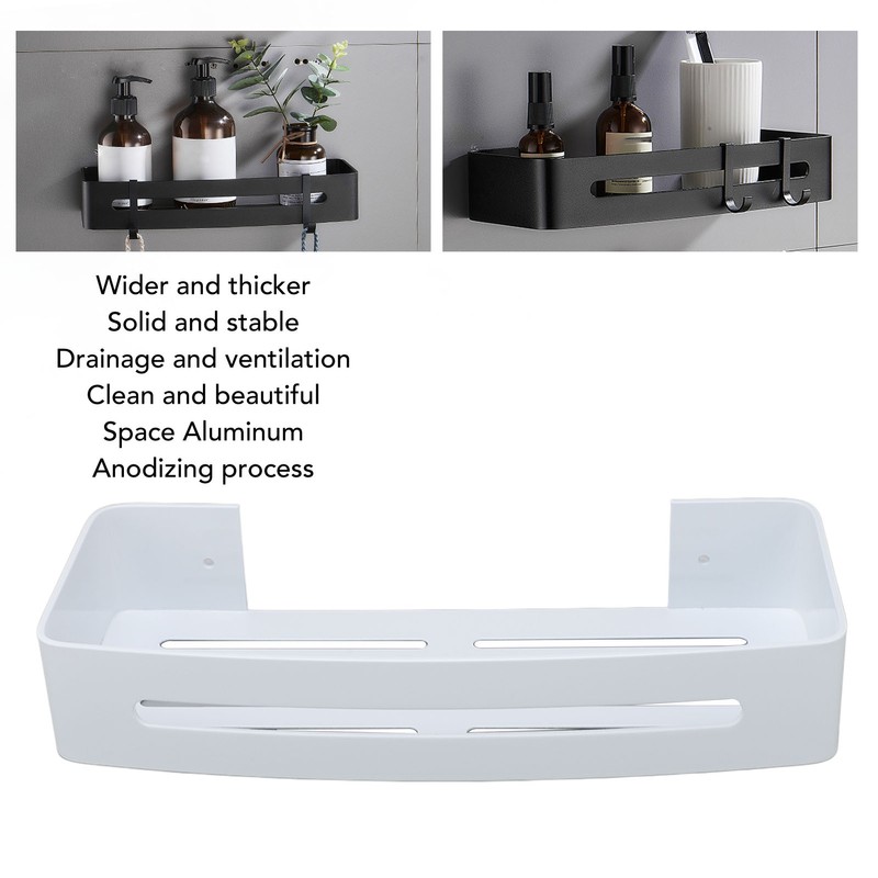 Wall Mount Bathroom Shelf Shower Bath Rack Single Layer Space
