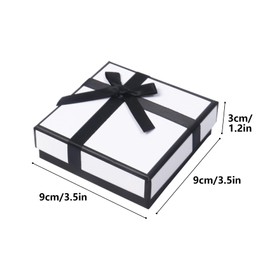 Nideen 9× 9× 3cm Small Gift Box with Lids Jewellery Gift Box Necklace Bracelet Earring Gift Box for Anniversary, Birthday, Wedding(White)