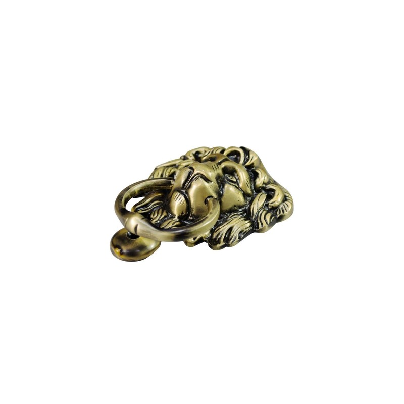 Hardware Solutions - Lion Head Door Knocker - Antique Brass