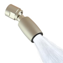 High Sierra® Classic™ Solid Metal 1.25 GPM Award Winning, Ultra Low Flow Shower Head. Patented Nozzle Never Clogs. Long Nut Hides Shower Arm Threads. Brushed Nickel Finish