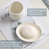 Bathroom Accessories Set with Embossed Design 4PCS, Ceramic White Bathroom