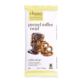 Chuao Chocolatier Pretzel Toffee Dark Chocolate Bars | Gourmet Caramel Chocolate Artisan European No Preservatives | For Gift Baskets, Christmas, Valentines Day, Gifts for Women, Men, Birthday, Thank You, Care Package | 10 Pack