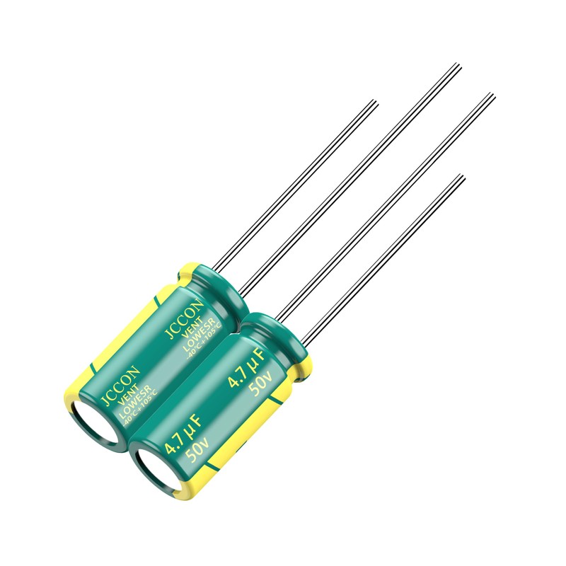 JCCON 10-Pack 50V 4.7uF Premium Quality Low ESR Electrolytic Capacitors