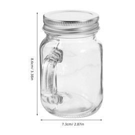 JECOMPRIS 4 OZ Mason Jar with Lid: 6pcs Drinking Glasses Cups with Handle - Regular Mouth Drinking Jars for Drinks Canning Preserving Meal Prep