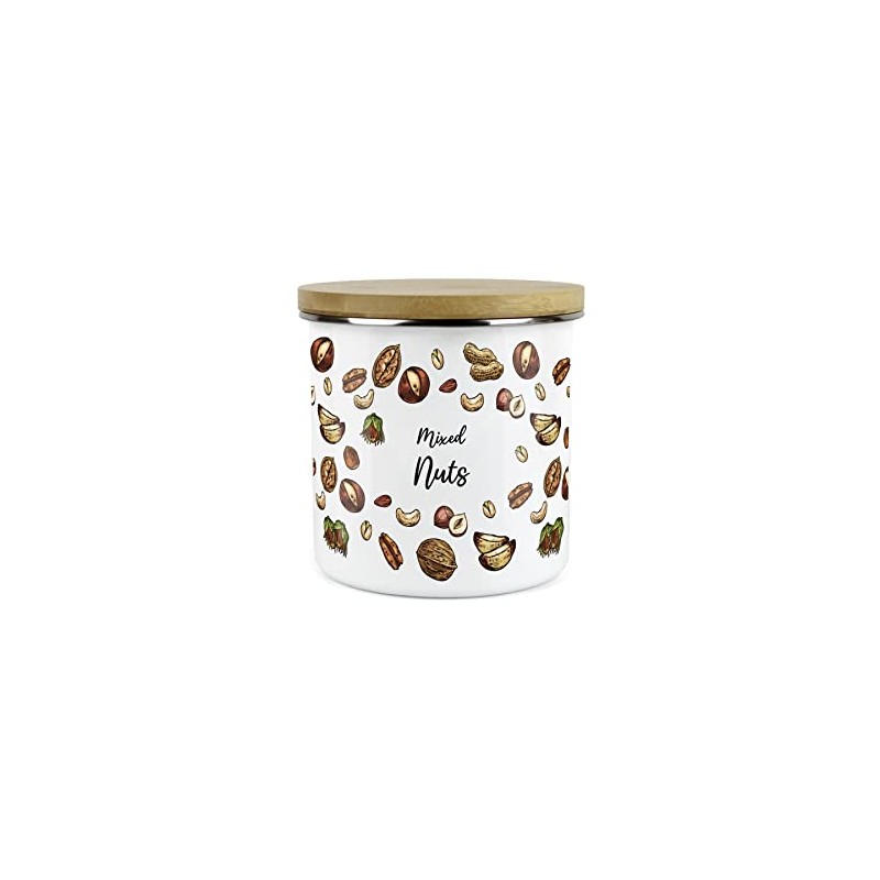 Purely Home Mixed Nuts Food Storage Canister - White Metal