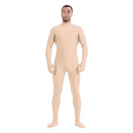 Aniler Men's and Women's Spandex Zentai Suit Adult Without Hood Full Body Costume Stretch Bodysuit (Small, Nude)