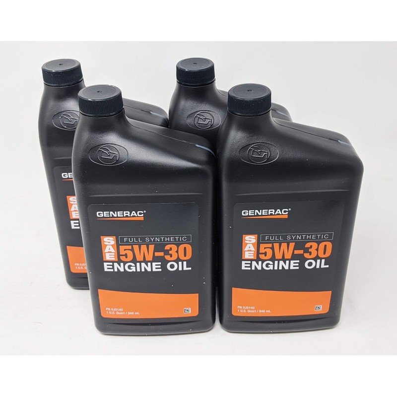 Generac 4-Quarts Full Synthetic Motor Oil 5W-30 SN Part 0J5140