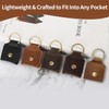 Jack&Chris Genuine Leather SD Card Holder Keychain, Anti-Shock Anti-Dust SD
