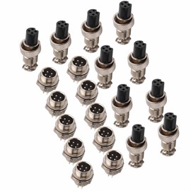 10 Set GX12 Aviation Plug, Connectors Audio Video Accessories Connectors Adapters Socket 4 Pin 12mm Male Female Panel Metal Aviation Wire Connector Plug