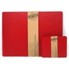The Dapper House Set of 4 Elementary Red Leatherboard Placemats
