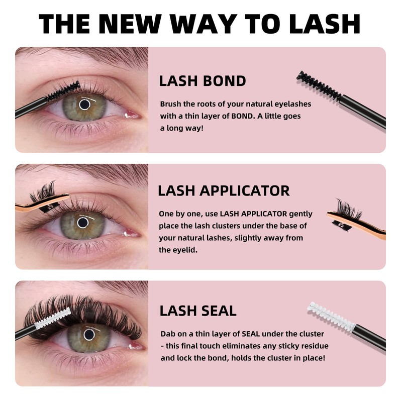 Higu clace Lash Clusters, 72pcs D curl Lashes Extension 10-16mm,
