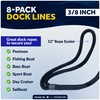 Five Oceans 8-Pack 3/8" x 15' Boat Dock Lines, Navy