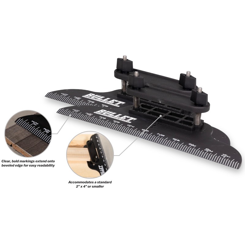 MARSHALLTOWN Stair Tread Jig, Built-in Ruler, Template and Measuring Tool,
