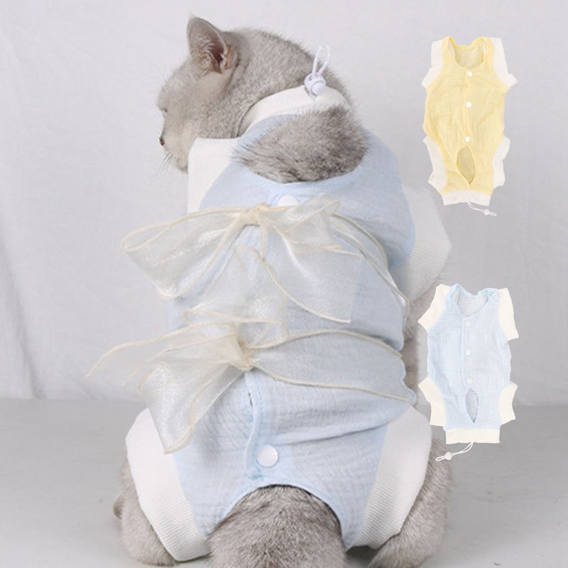 Cat Recovery Suit Breathable Prevent Licking Wound Protection Cat Postoperative