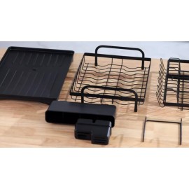AIDERLY 2 Tier Dish Drainer Rack with Drip Tray Cutlery Holder Plate Racks Kitchen Sink