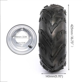 ICONSPORTSS 7 inch 16x8-7 16x8x7 16x8.00-7 Tire Rim 4 Lug Wheel 110mm Bolt Distance for Taotao Coolster ATV Go Kart Quad Buggy Mini Bike 70cc 90cc 110cc 125cc (1)