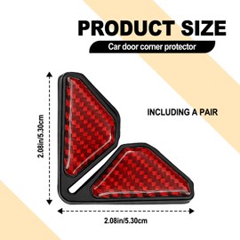 1 Pair Car Door Corner Protector Edge Guards, Carbon Fiber Auto Front Door Edge Guards, Self Adhesive Car Corner Protect Compatible with Most Cars Decorative Vehicle Exterior Accessories (Red)