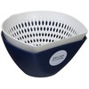 DELISH KITCHEN Pearl Metal Chilitori Colander Bowl, Small, Navy