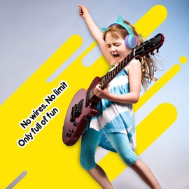 gorsun Kids Bluetooth Headphones, Portable Wireless Headset for Kids, Bluetooth 5.3, Over-Ear Toddler Headphones with Microphone, 85dB Volume Limited, 40 Hours Playtime (Purple+Blue)