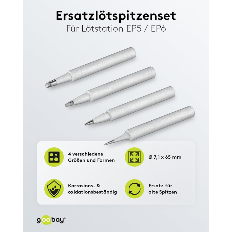 Goobay 51073 Soldering Tip Set for Soldering Station EP5 &
