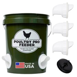 The Original Poultry Pro Feeder DIY Port PVC Gravity Fed Chicken Feeder | Single Port Chicken Feeder for Chicken Coop | Use for Buckets & Bins | Rain Proof, Weather Resistant - Original Feeder 1-Port