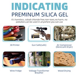 Wisesorb Silica Gel 40LBS, Indicating Silica Beads (Orange to Green), Reusable Silica Gel Desiccant Dehumidifier
