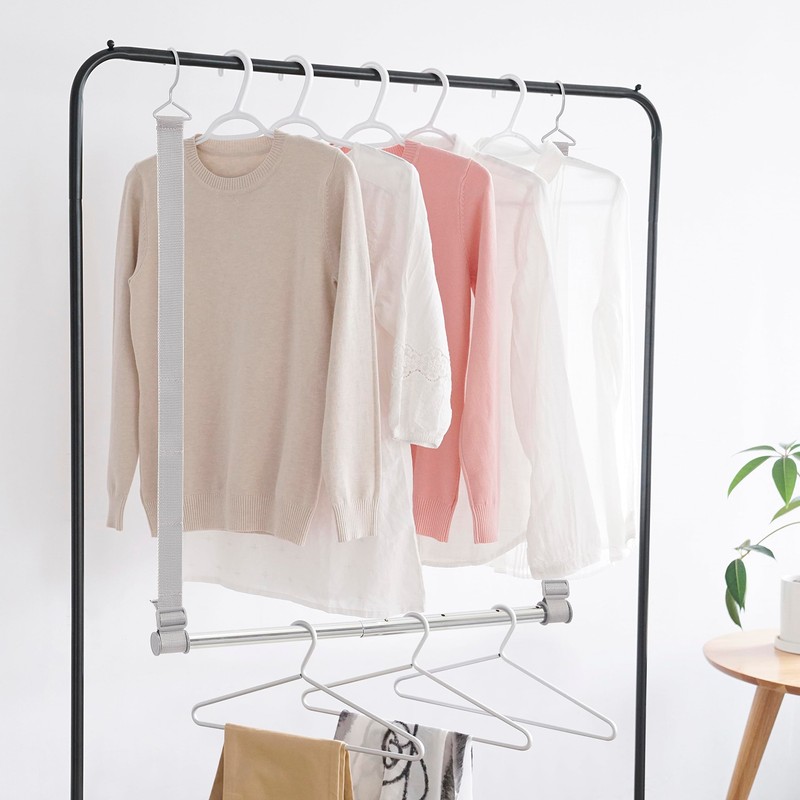 STORAGE MANIAC Hanging Closet Rod, Adjustable Width and Height Closet
