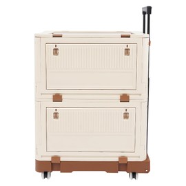 DNYSYSJ Folding Utility Cart Portable Rolling Crate, Multi Functional Collapsible Carts, 2-Tier Portable Utility Cart,Adjustable Folding Trolley for Shopping, Warehouse, Office, Outdoor