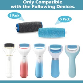 10 Pack Replacement Roller Heads for amop-Pedi Perfect Refills Include 5 Extra Coarse & 5 Regular Coarse Replacement Heads Compatible with Amop Electronic Perfect Foot File