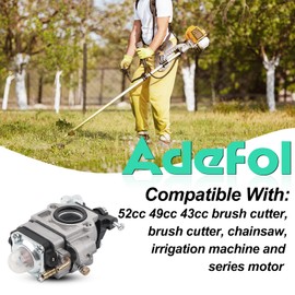 Carburettor for 43cc 49cc 52cc Brush Cutter and Brush Cutter, ADEFOL Replacement Part Set Carburettor Repair Kit with Seal Spark Plug Petrol Filter Engine Durable Accessories Carbu Set