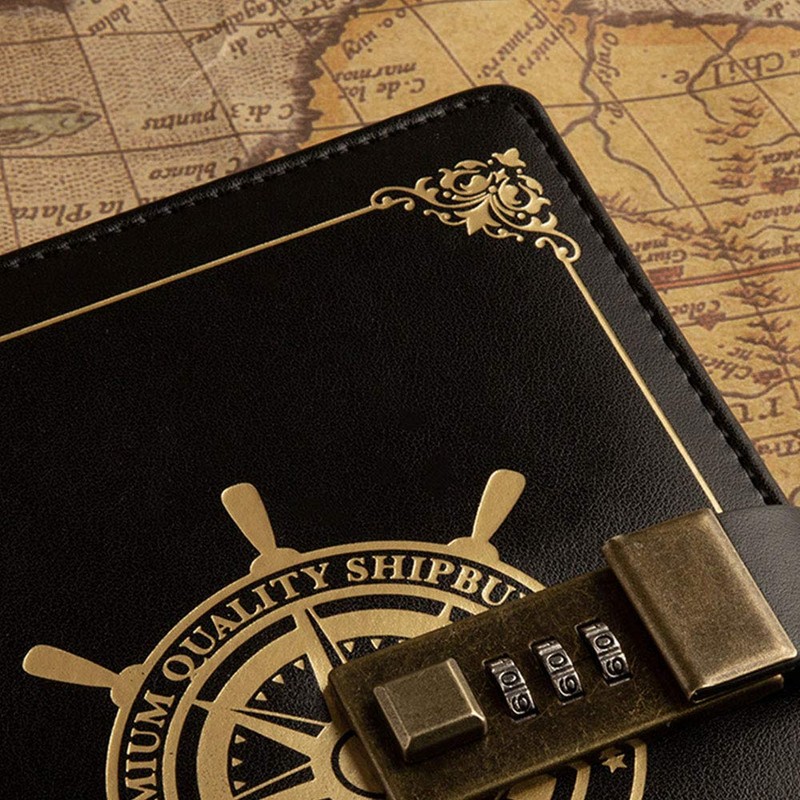 Notebook with Lock, B6 PU Leather Journal Diary with Pen