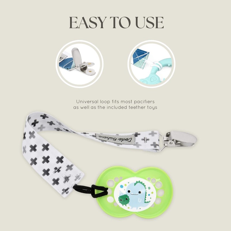 Dodo Babies Teething Toy & Pacifier Clip Set – Silicone