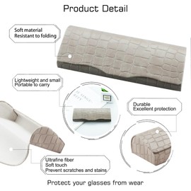 WANXIN YEIN Unisex Hard Shell Eyeglasses Cases, Protective Case For Glasses(Oyster Grey)