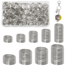 Pack of 200 Stainless Steel Key Rings, 20 mm and 25 mm Key Ring, Silver Split Rings Key Rings for Home, Car, Office, Key Attachment, Arts and Crafts DIY Accessories