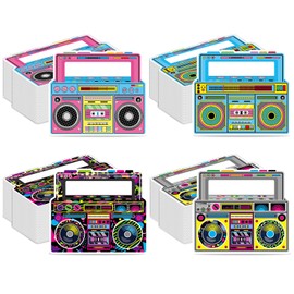100 Pcs Radio Boombox Napkins Back to 80s 90s Party Decorations Retro Boombox Shaped Disposable Luncheon Napkin Rock Roll Music Theme Birthday Decorations for 1980s 1990s Disco Hip Hop Party Supplies