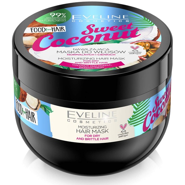 Eveline Cosmetics Food for Hair Moisturising Hair Mask Coconut 500 ml