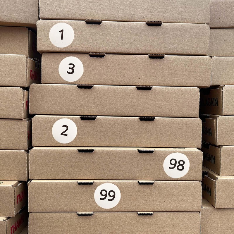 Set of 8 Number 1-100 Labels 25mm Round Number Stickers