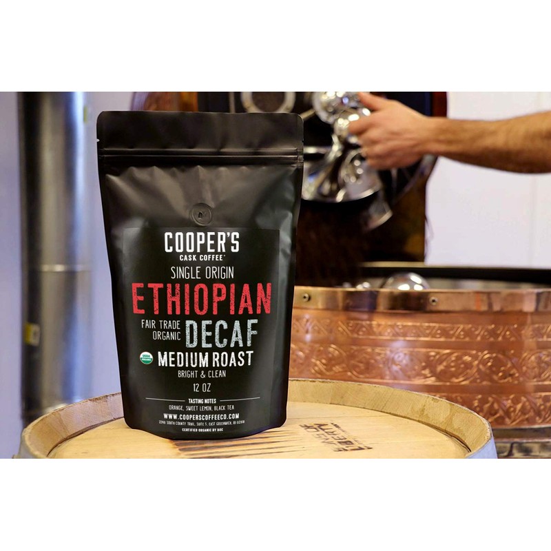 Organic Ethiopian Decaf Swiss Water Processed SWP, Ground Coffee (12oz