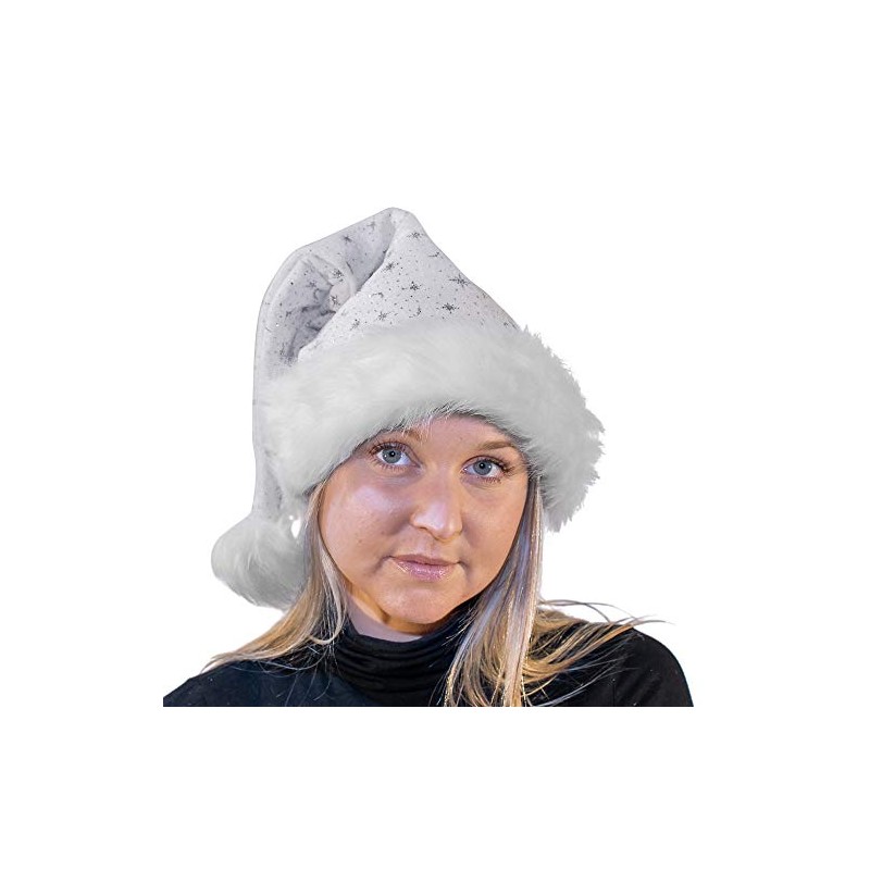 Ciffre Set of 2 Christmas Hats Santa Hat White Plush
