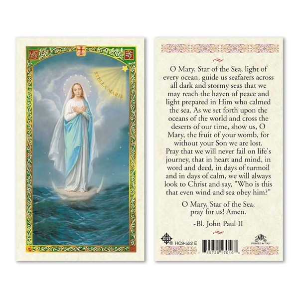 Prayer To Mary Star of the Sea Laminated Prayer Cards - Pack of 25- English